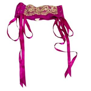 Victoria secret pink and gold garter belt